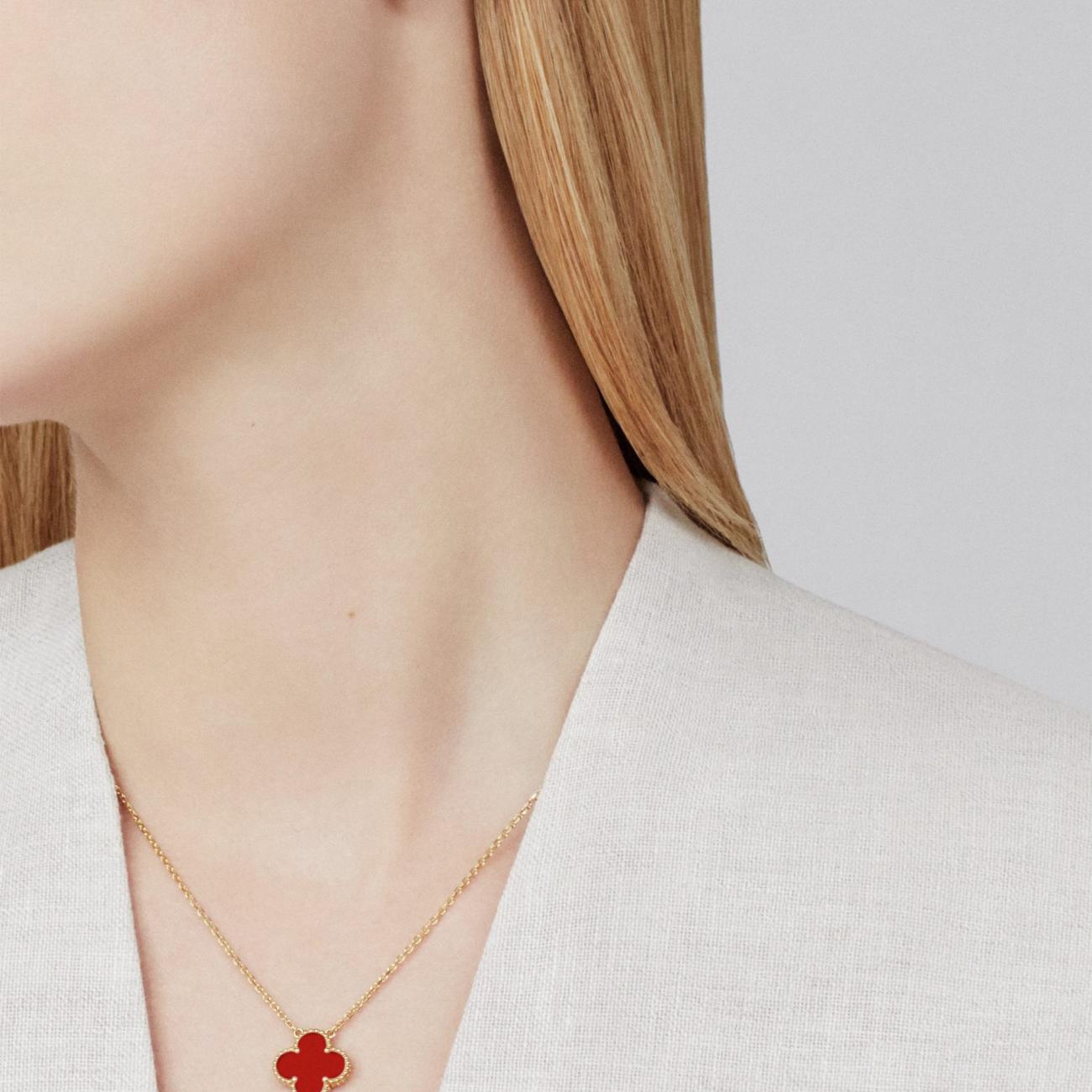 Vintage Alhambra Carnelian Necklace