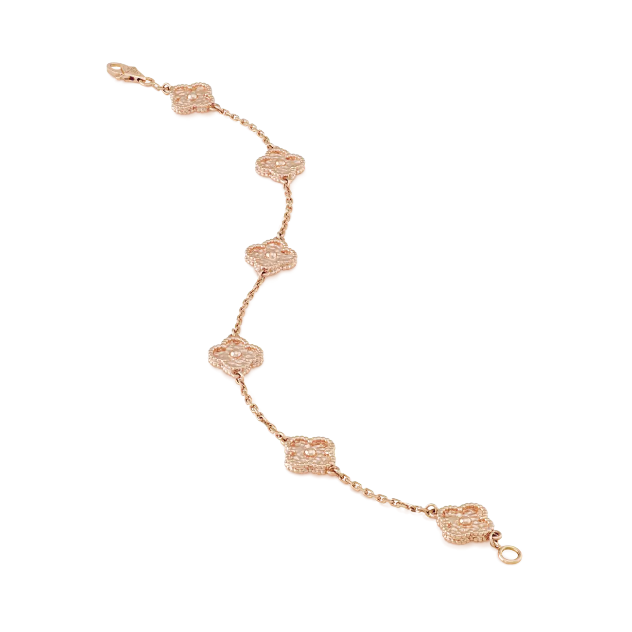 Sweet Alhambra bracelet, 6 motifs 18K pink gold