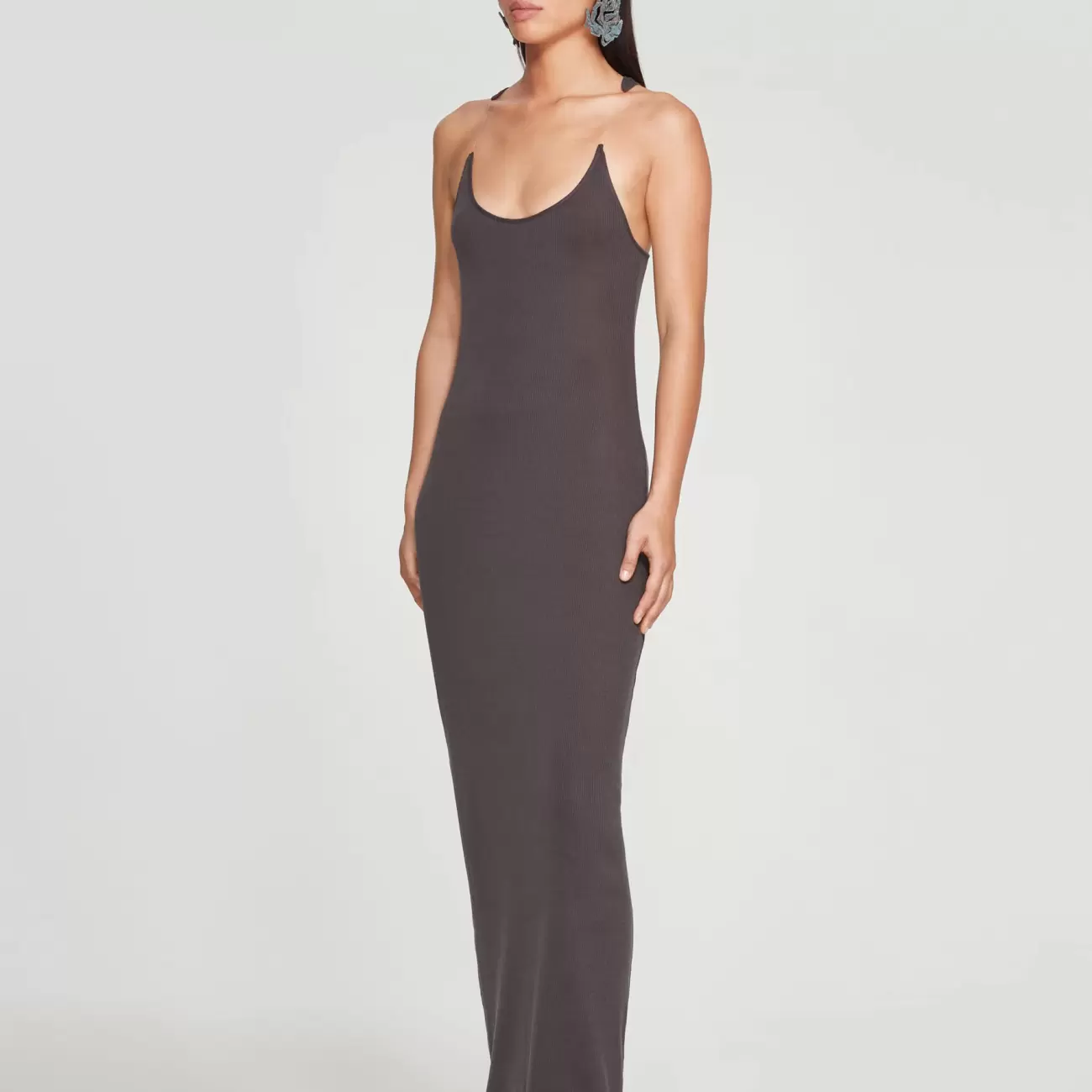 Aurélie wears Invisible Strap Dress Expand  Black