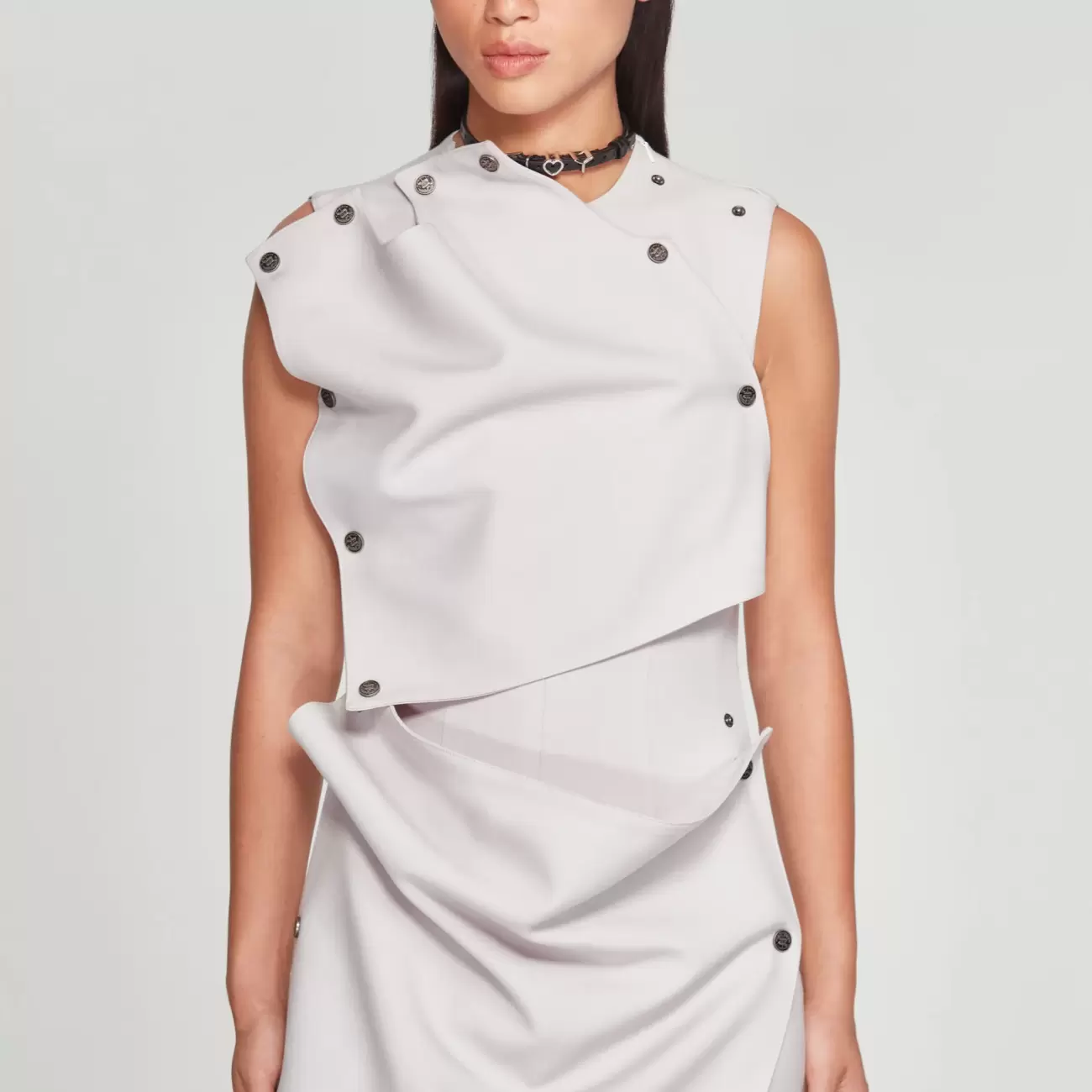 Snap Panel Sleeveless Dress