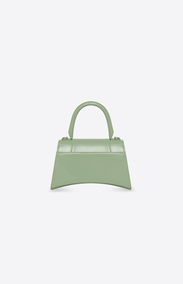 Balenciaga Hourglass Small Handbag in Shiny Box Calfskin Light Green