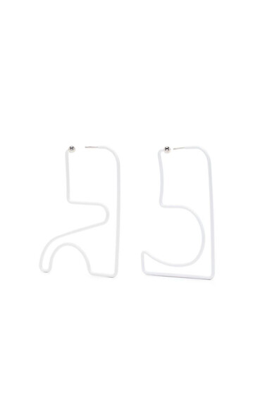 Courreges Earrings Medium Ac Brass White