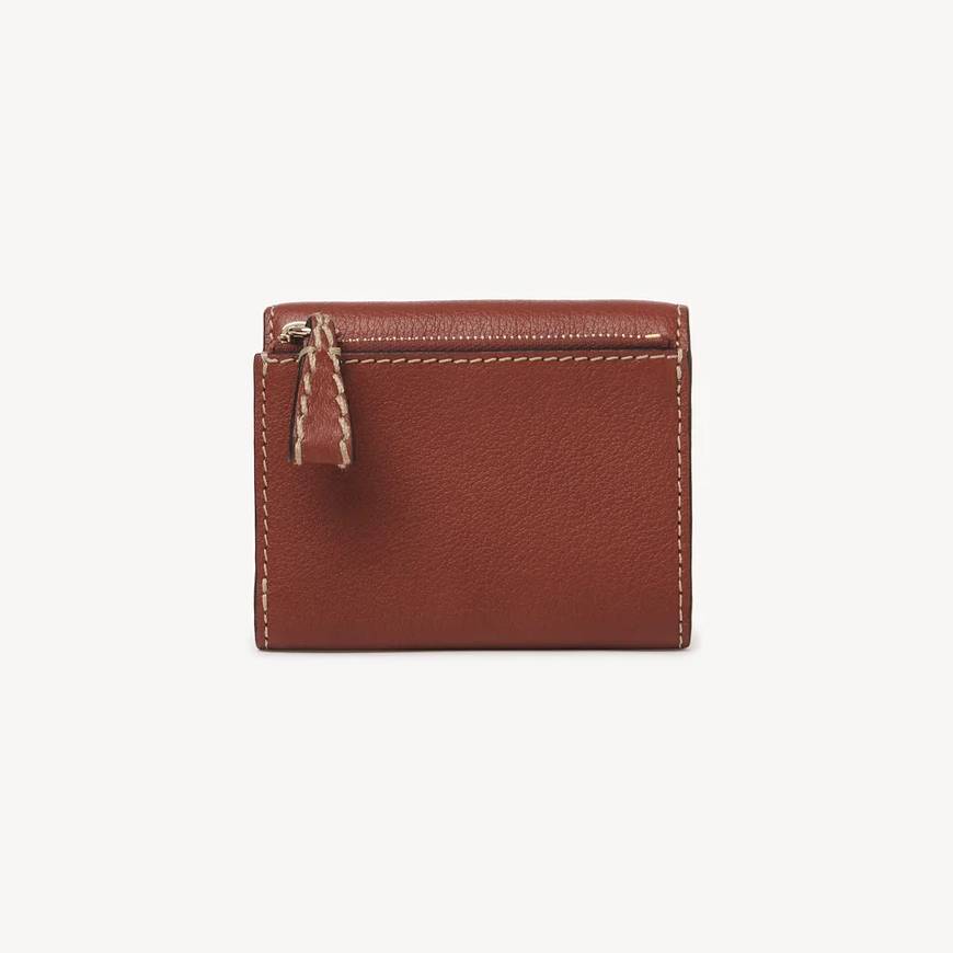 EDITH SMALL TRI-FOLD  SEPIA BROWN