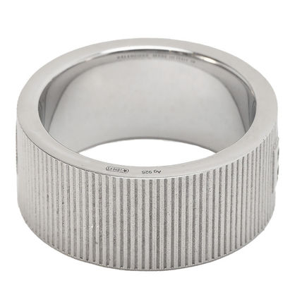 STRIPE LOGO RING SILVER