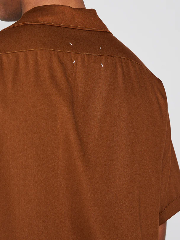 Rayon Twill Shirt in Orange