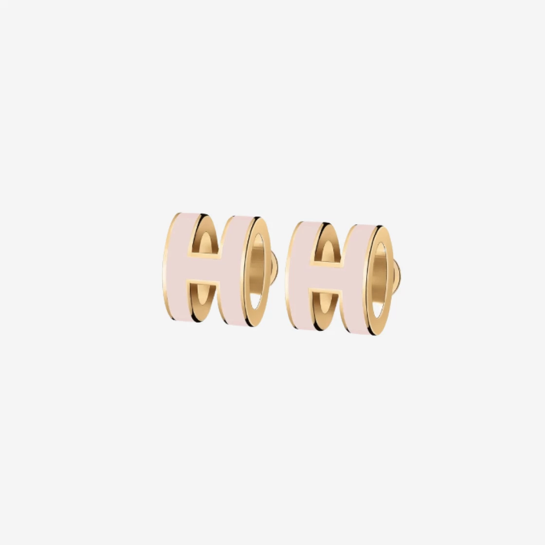  Hermes Mini Pop H Earring Gold & Rose Dragee