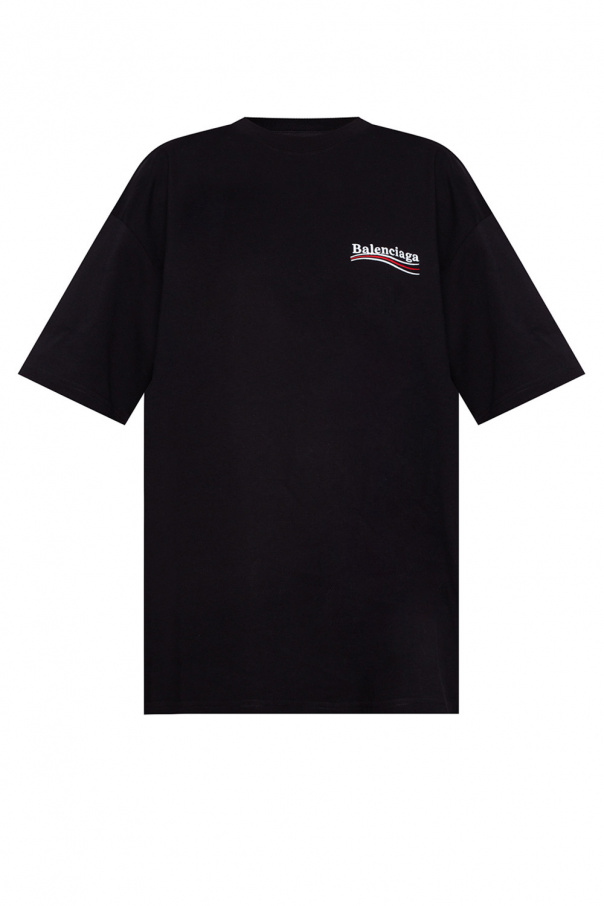 BALENCIAGA BLACK T-SHIRT WITH LOGO BLACK