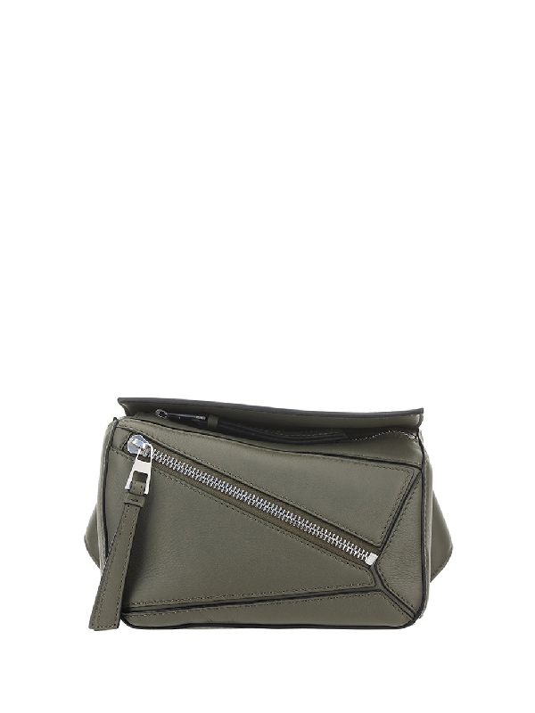 Mini Puzzle bumbag in classic calfskin - Khaki