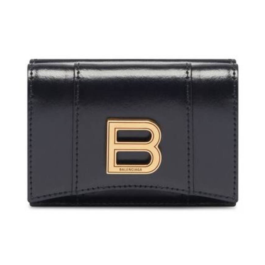 PORTEFEUILLE HOURGLASS MINI MODÈLE POUR FEMME EN NOIR