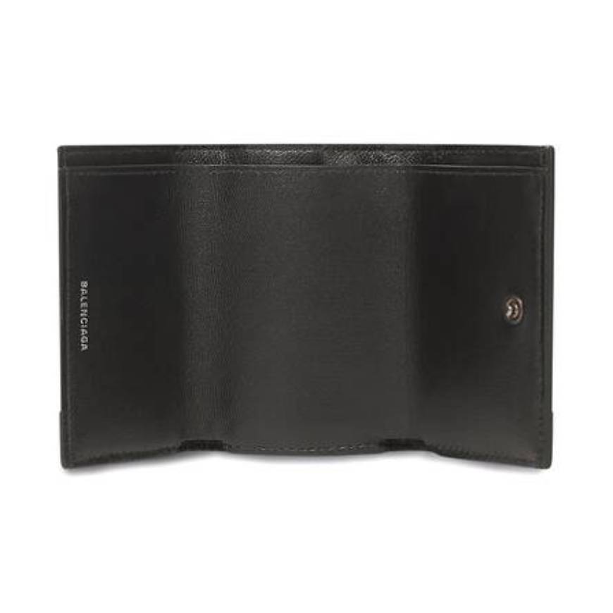 PORTEFEUILLE HOURGLASS MINI MODÈLE EMBOSSÉ CROCODILE POUR FEMME EN NOIR