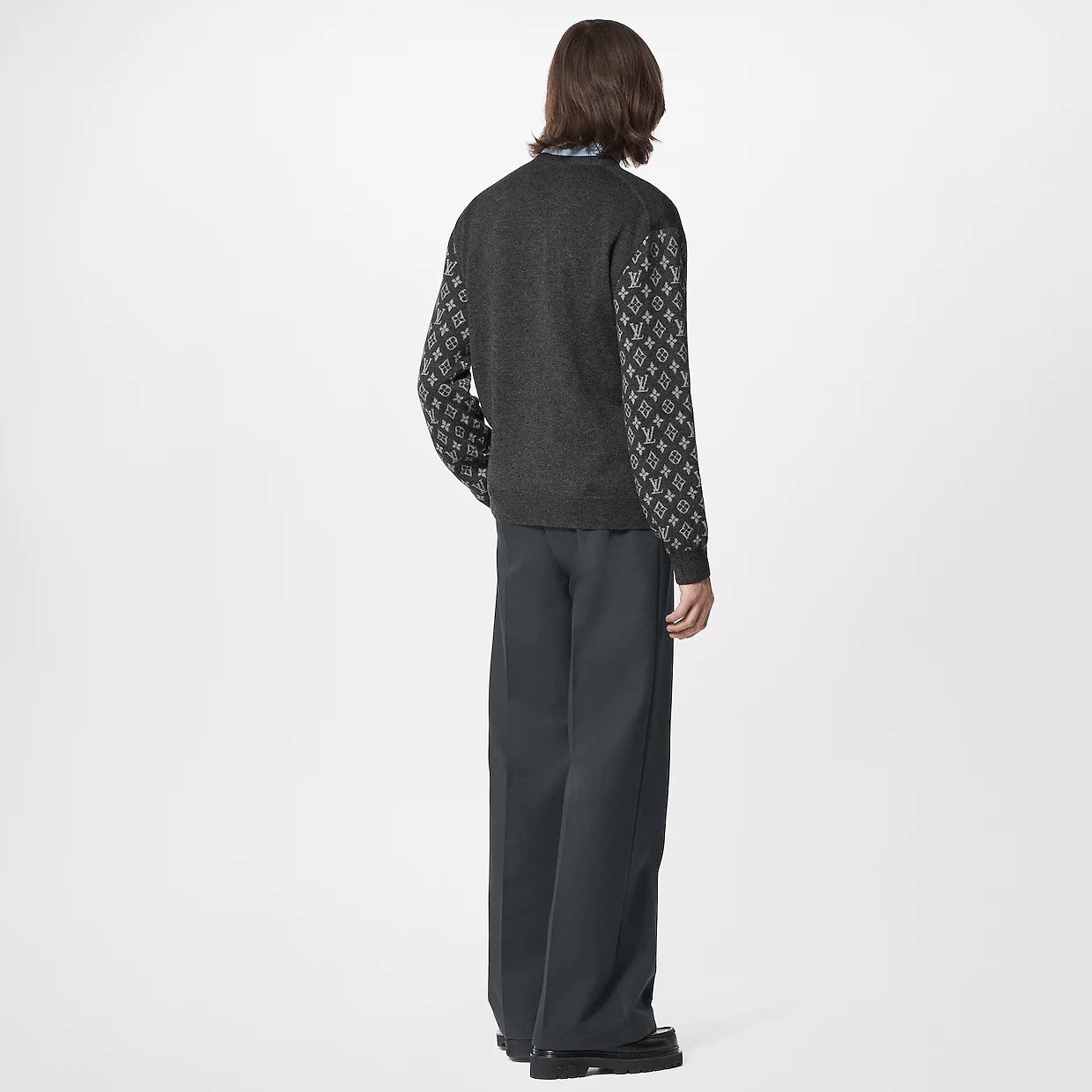 Monogram mix cashmere cardigan
