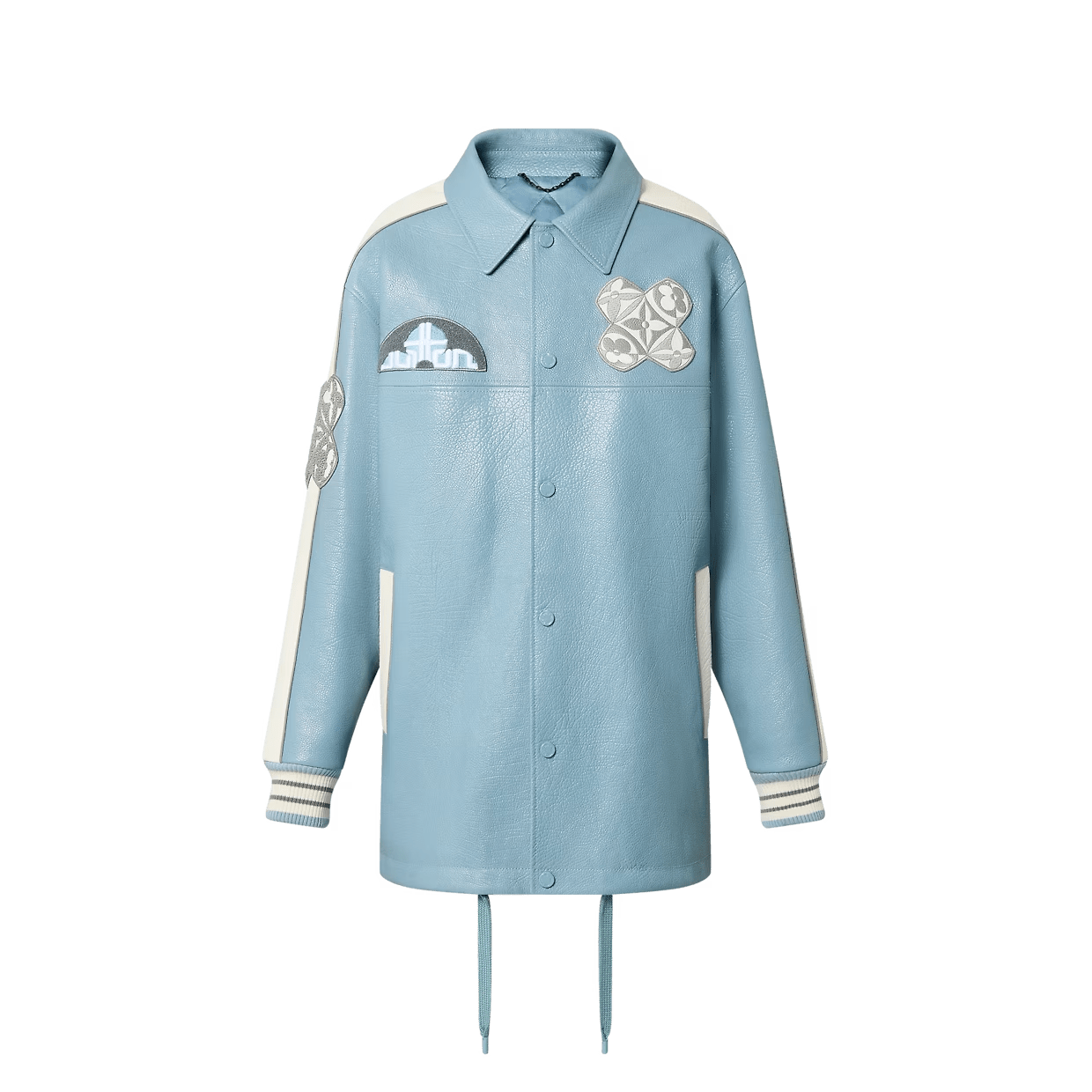 Long leather coach jacket