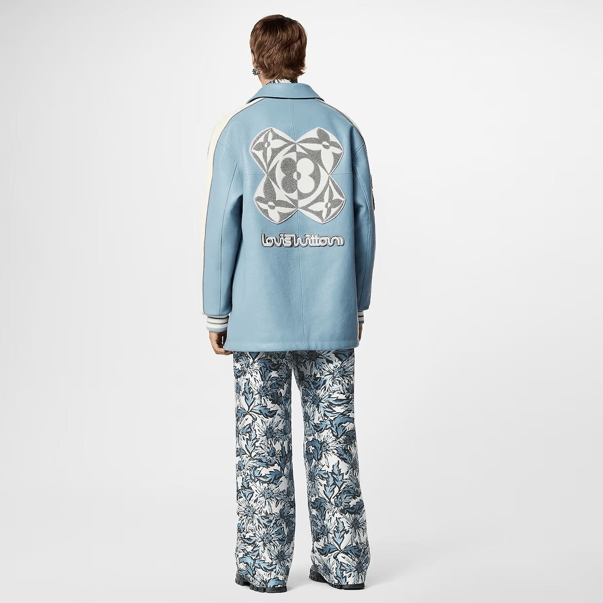 Long leather coach jacket