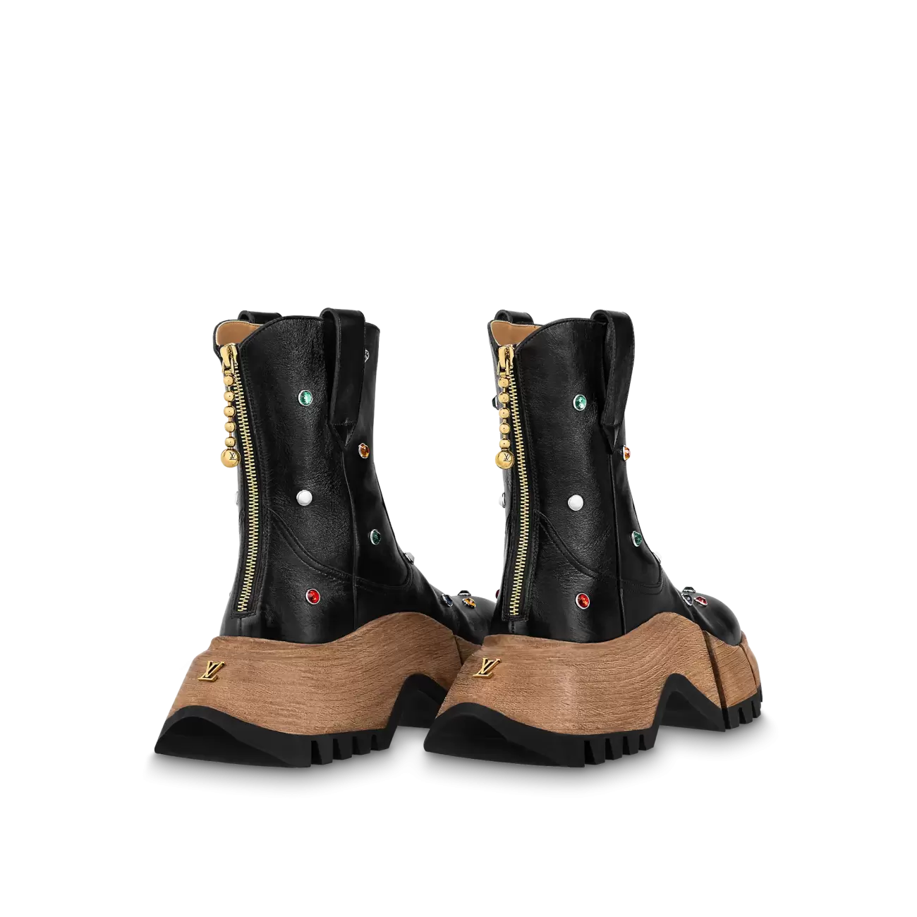 LV Zoom platform ankle boots noir