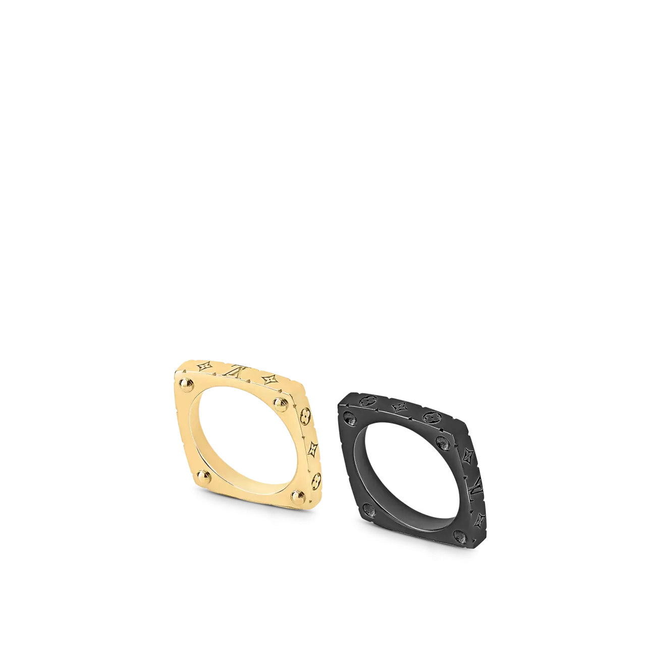 Monogram bold ring black