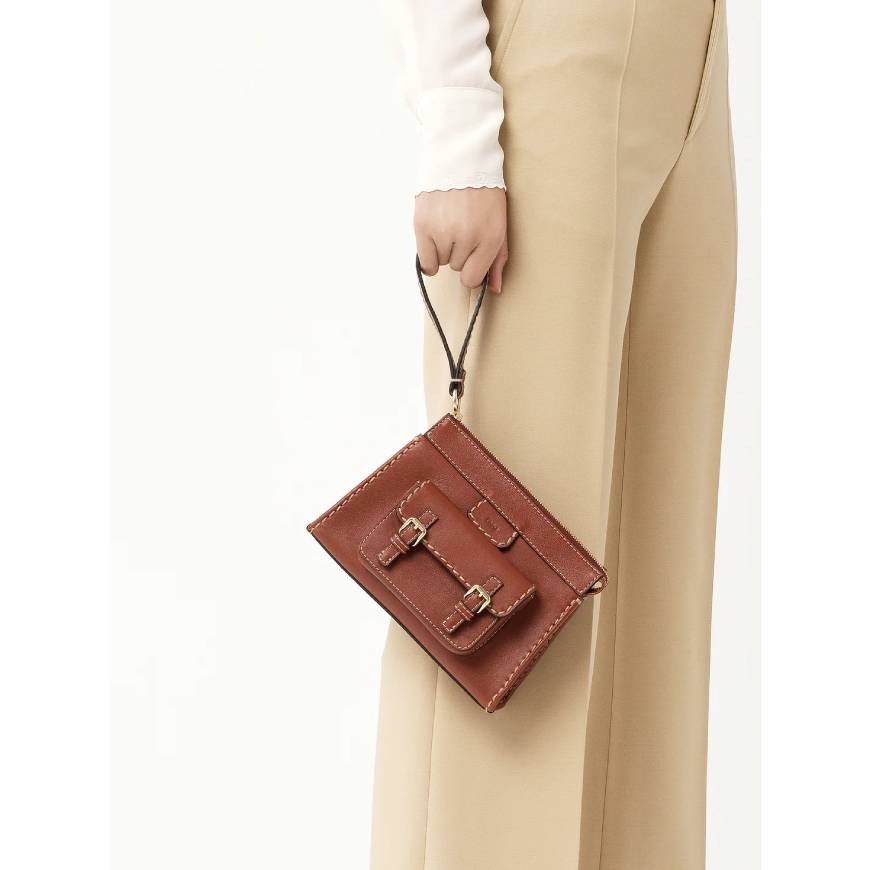 EDITH SMALL POUCH  SEPIA BROWN
