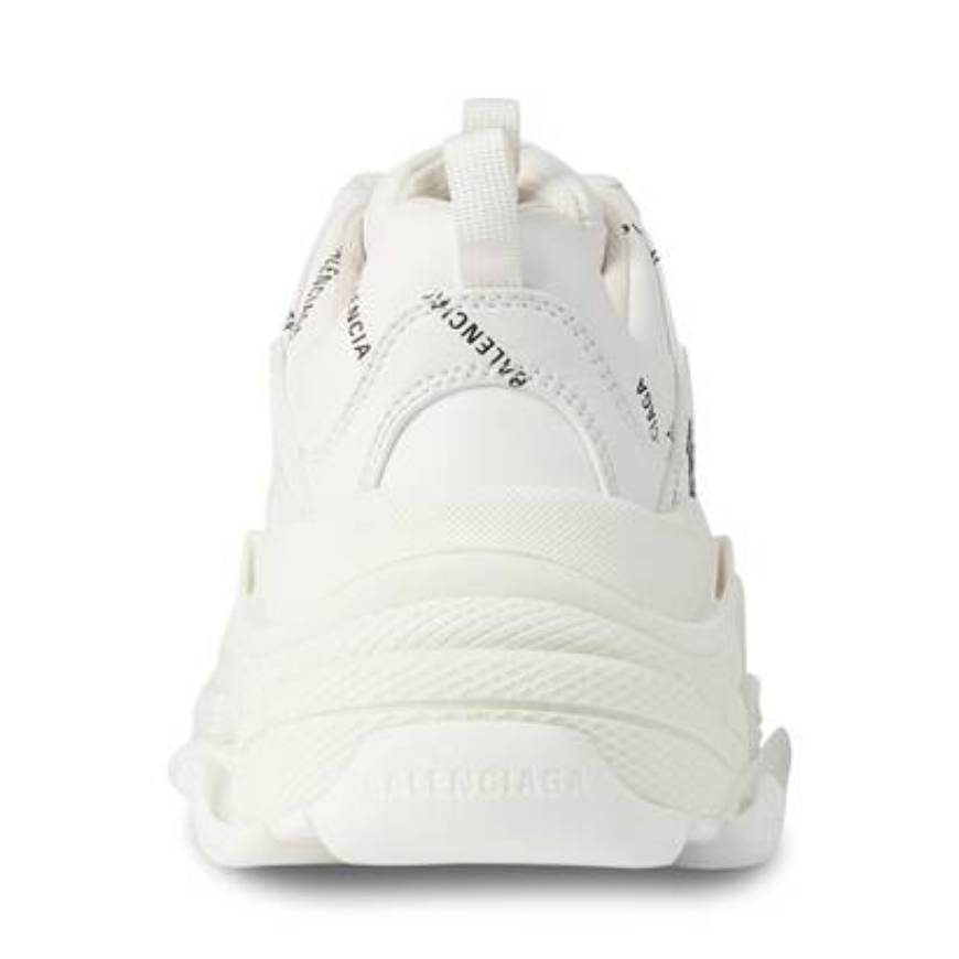 WOMEN'S TRIPLE S TRAINERS ALLOVER LOGO IN WHITE/BLACK