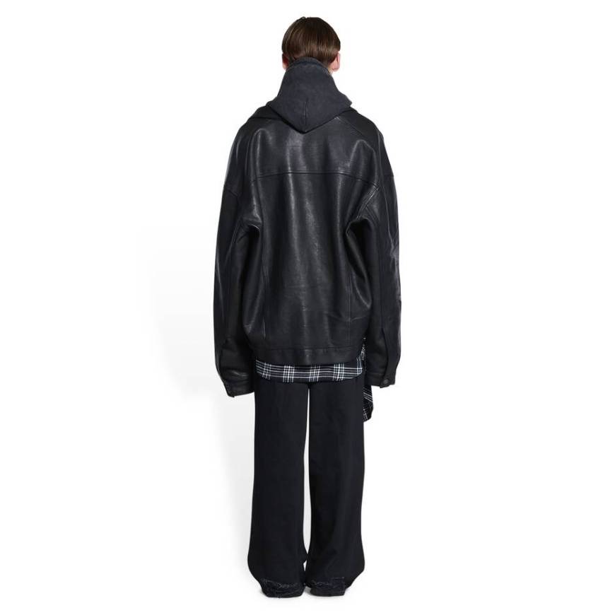 MEN'S DENIM STYLE JACKET IN BLACK