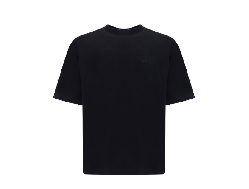 BLACK COTTON LOGO T-SHIRT