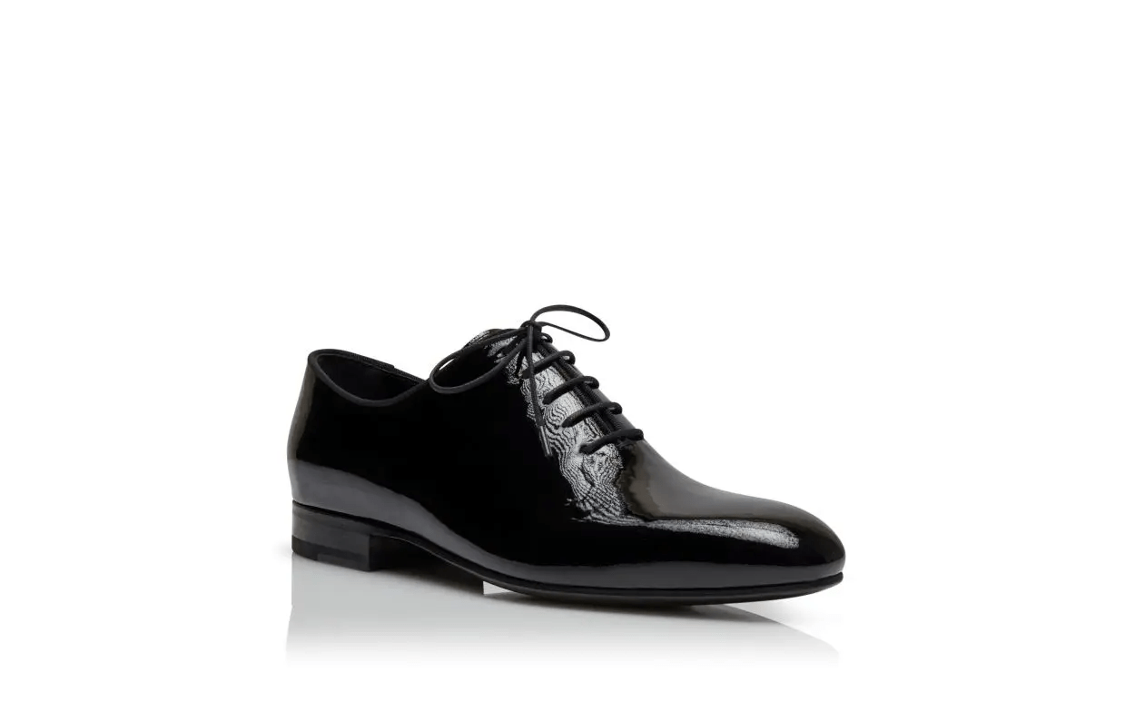 BARNABY BLACK PATENT LEATHER OXFORDS 
