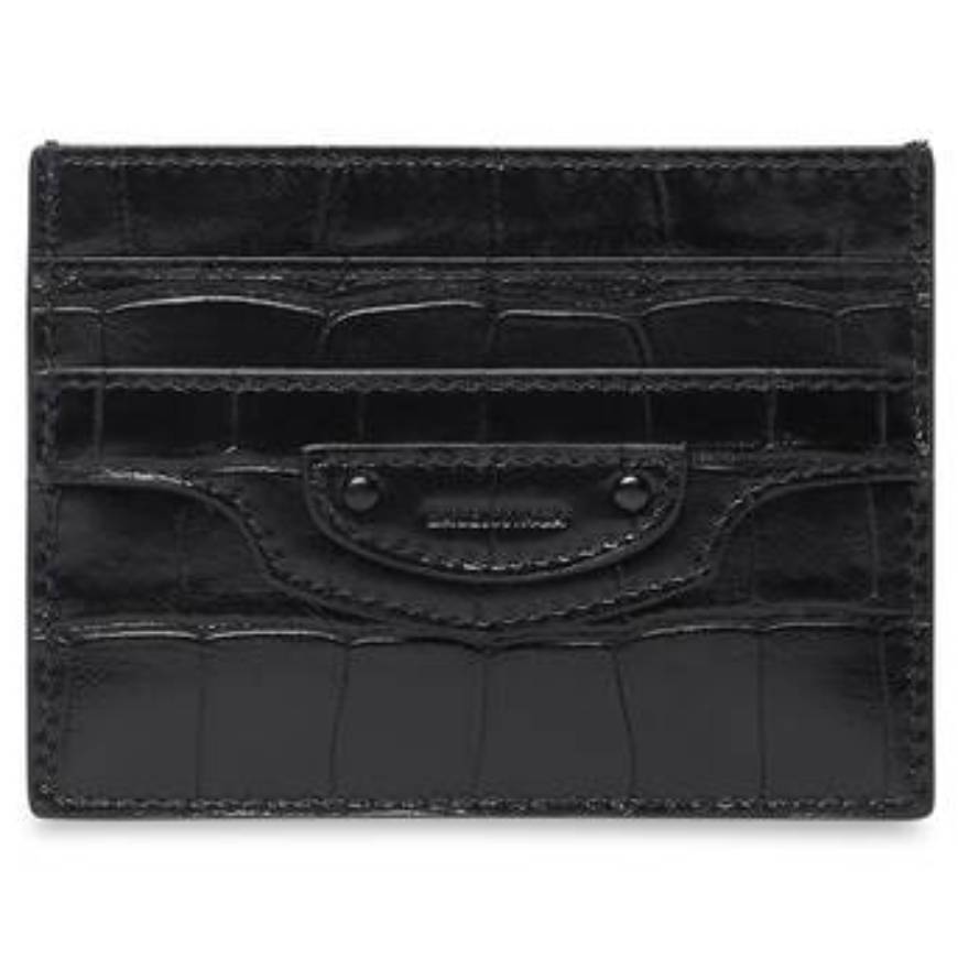 PORTE-CARTES NEO CLASSIC EMBOSSÉ CROCODILE POUR HOMME EN NOIR