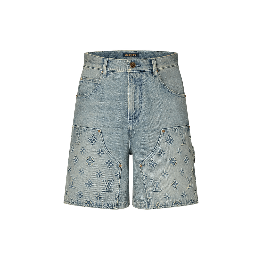 Denim carpenter shorts