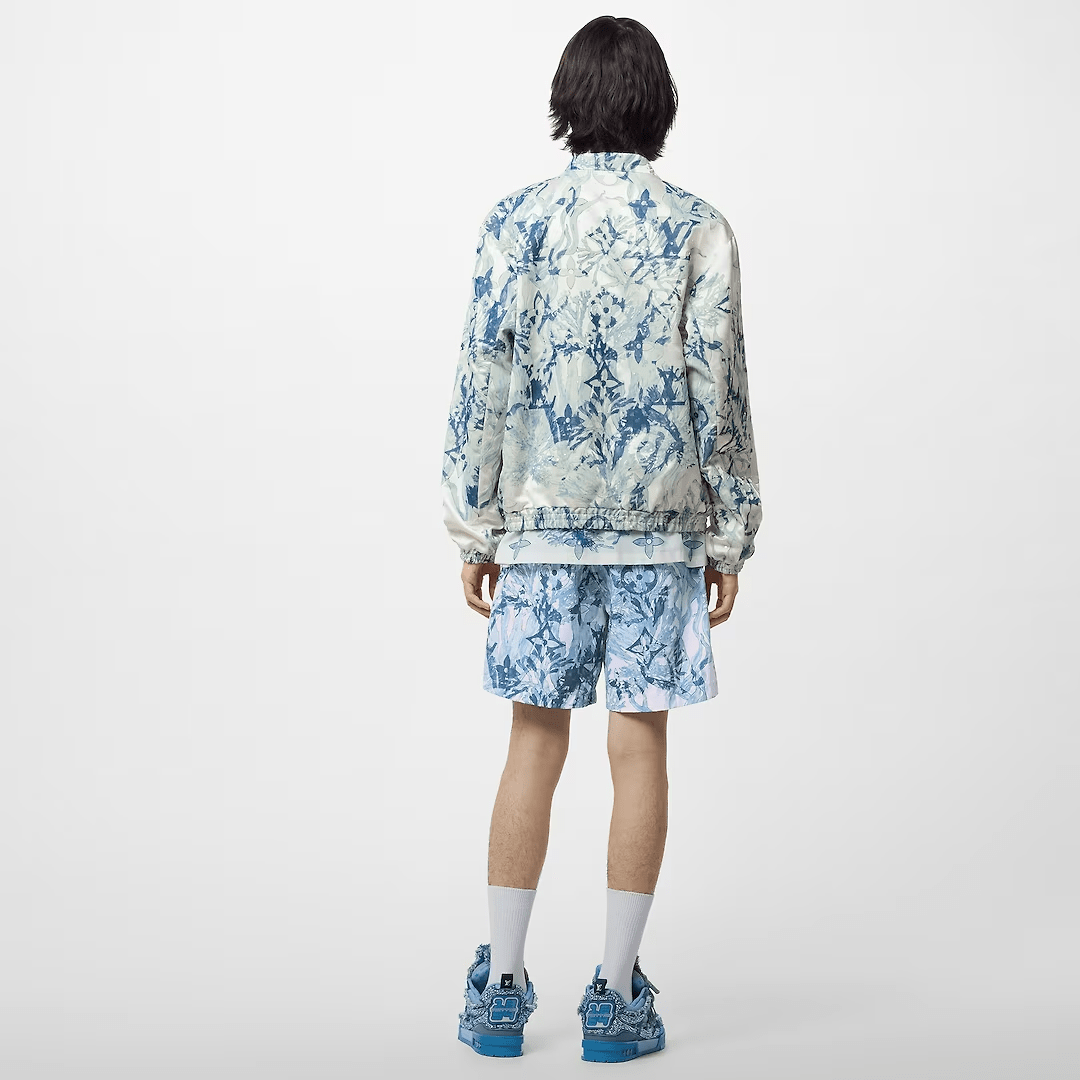 Silk-blend embroidered blouson