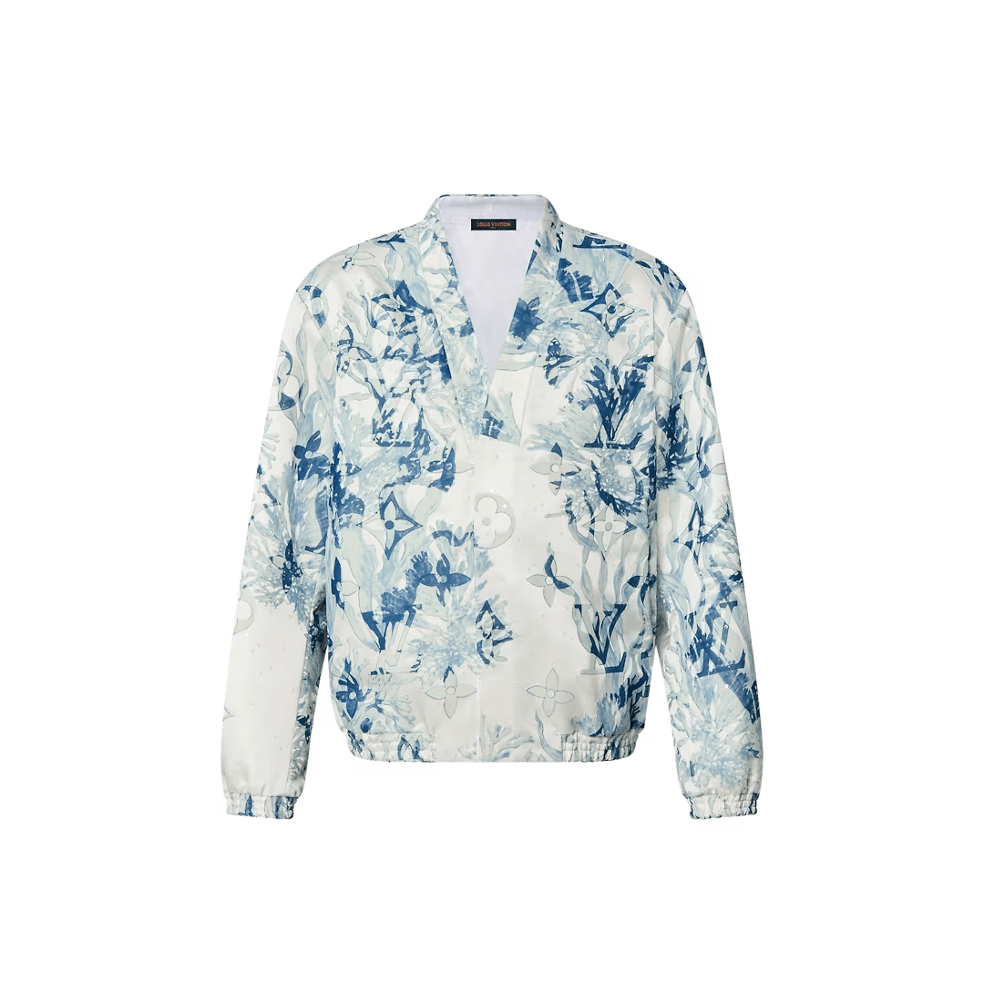 Silk-blend embroidered blouson