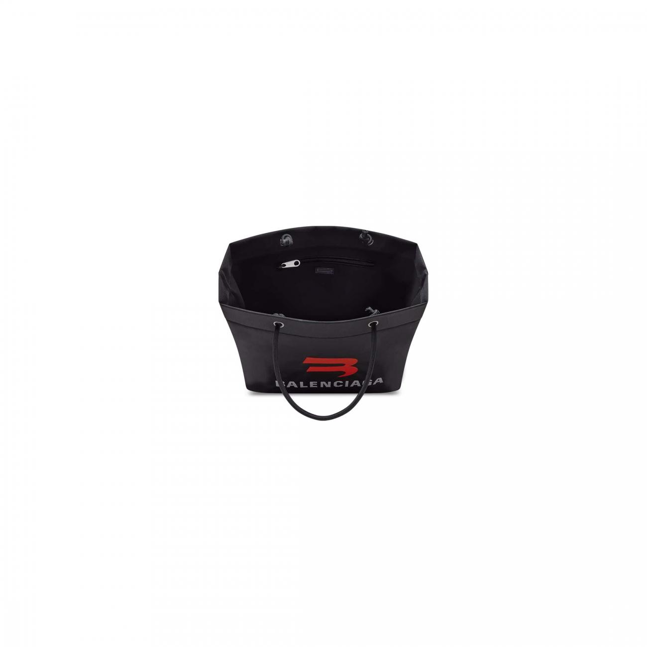 MEN'S EXPLORER SMALL EMBROIDERED SHOPPER BAG IN BLACK