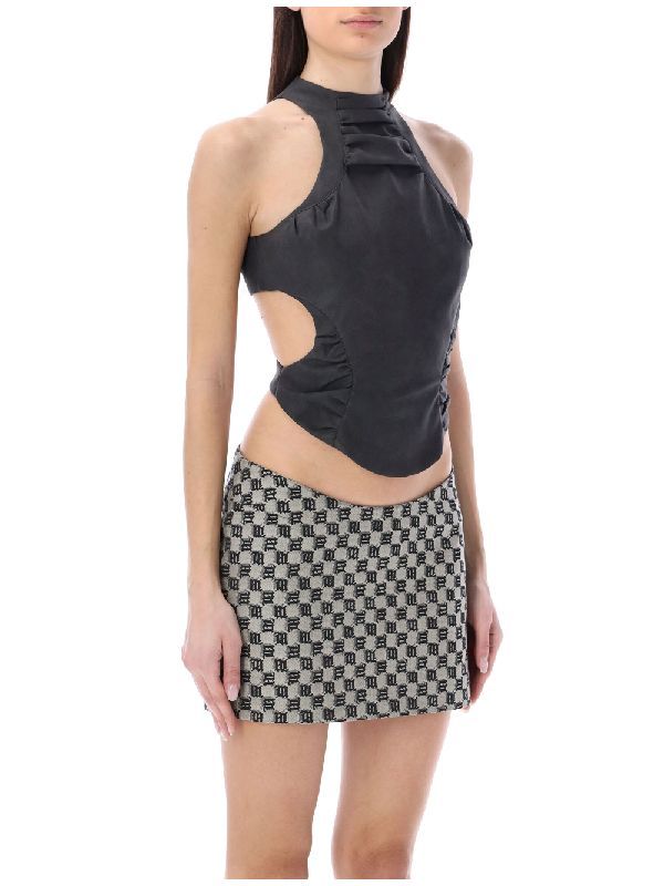 faded gather corset top