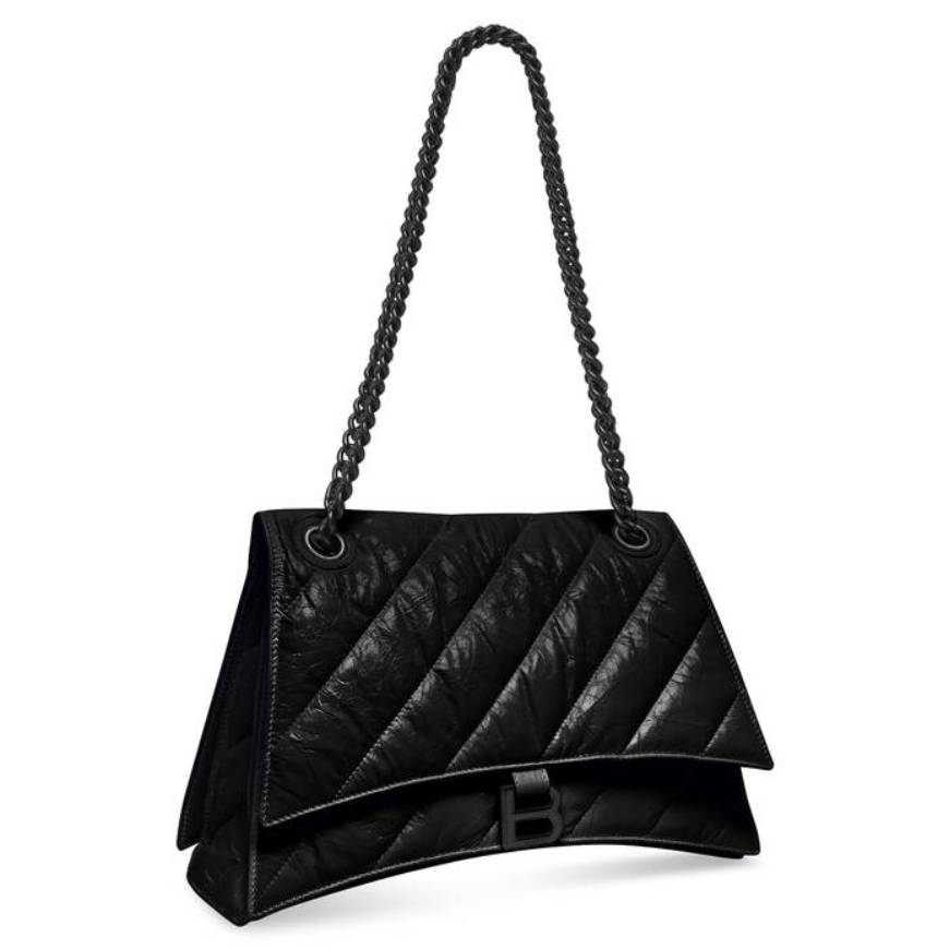 WOMEN'S CRUSH MEDIUM CHAIN BAG QUILTED IN BLACK