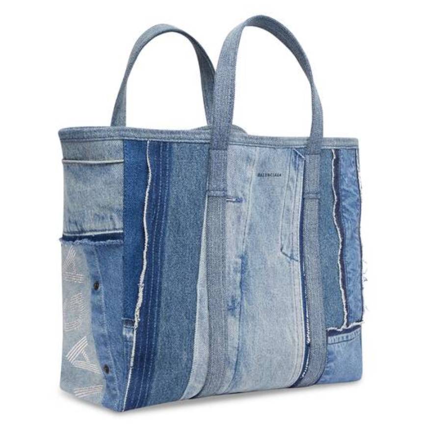 WOMEN'S BARBES MEDIUM EAST-WEST SHOPPER BAG IN DENIM IN BLUE