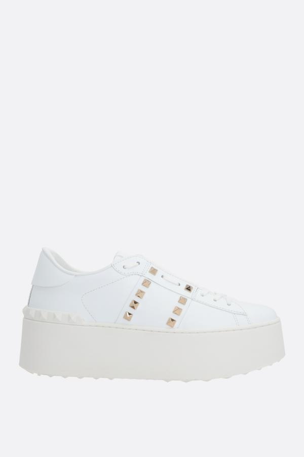 ROCKSTUD UNTITLED SMOOTH LEATHER FLATFORM SNEAKERS