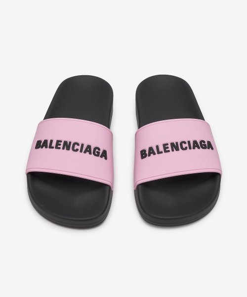 (W) Balenciaga Pool Slide Black Pink