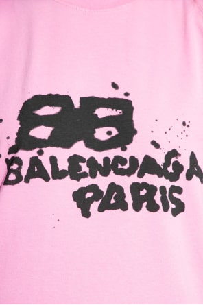 BALENCIAGA PINK PRINTED T-SHIRT