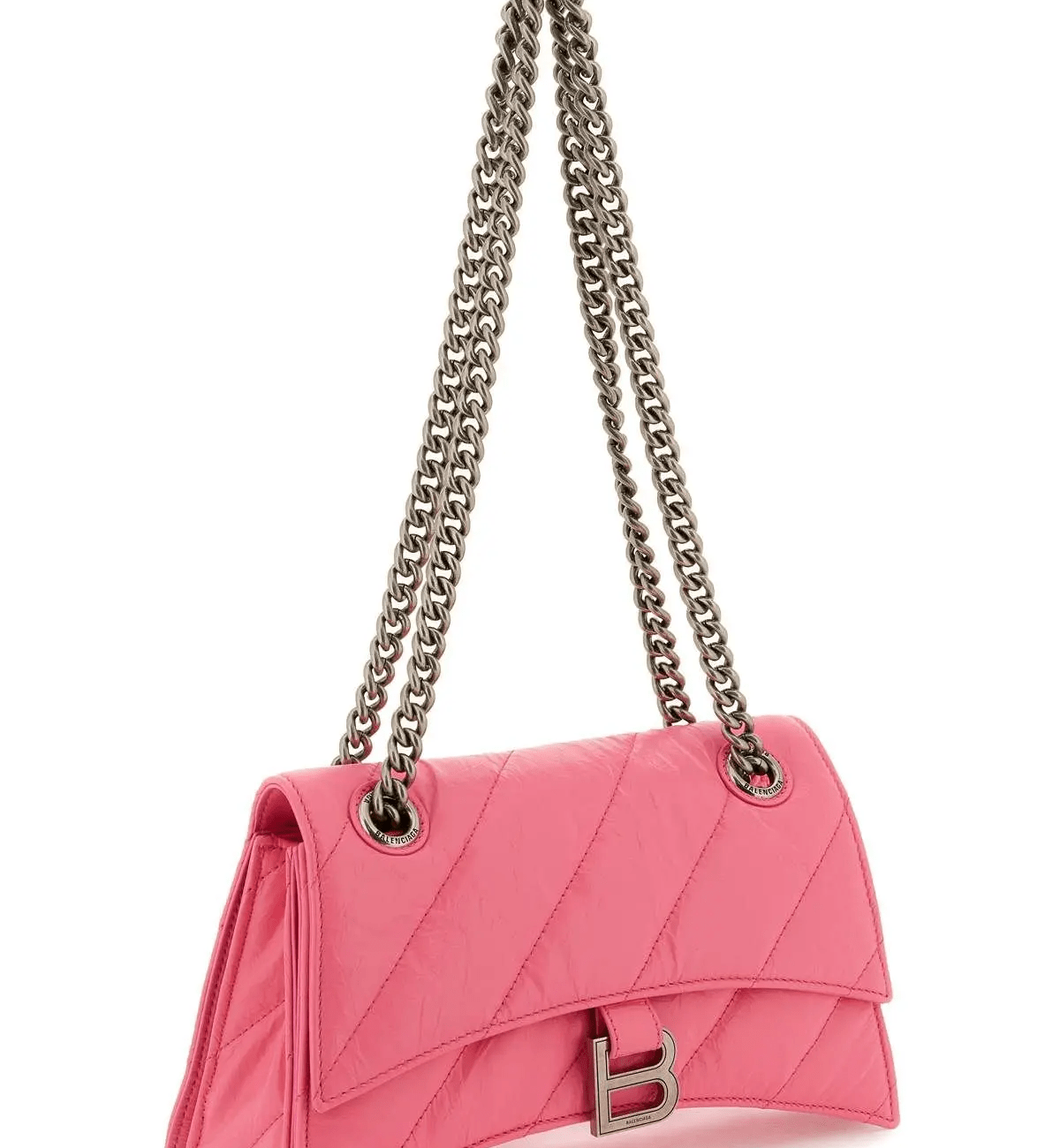 Balenciaga Small Crush Chain Bag in Fluo Pink