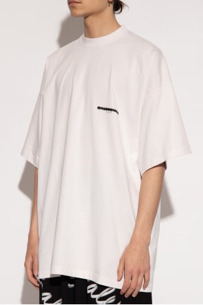 BALENCIAGA CREAM LOGO T-SHIRT