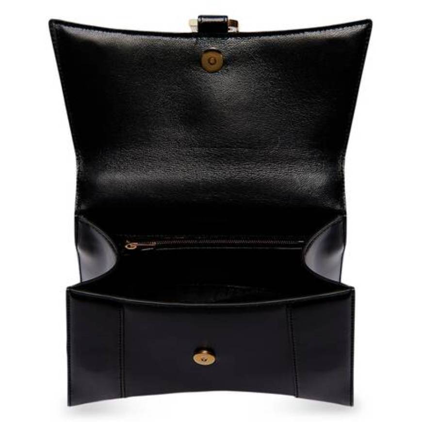 Balenciaga Hourglass Small Handbag in Shiny Box Calfskin Black