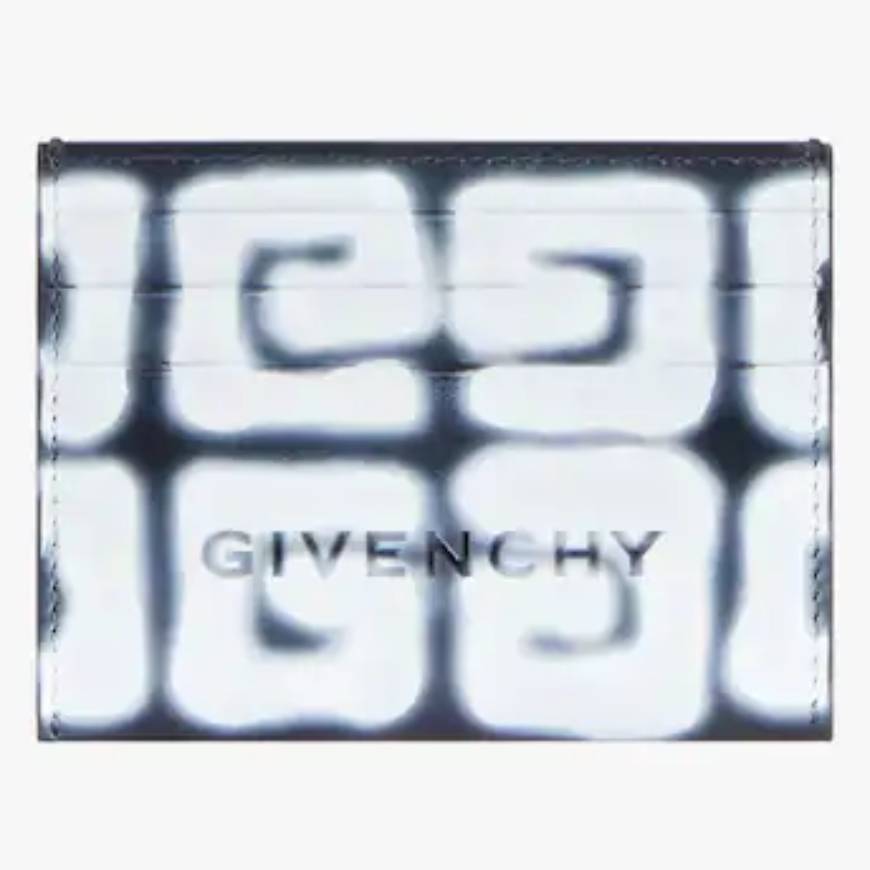 Card holder in 4G leather with tag effect prints