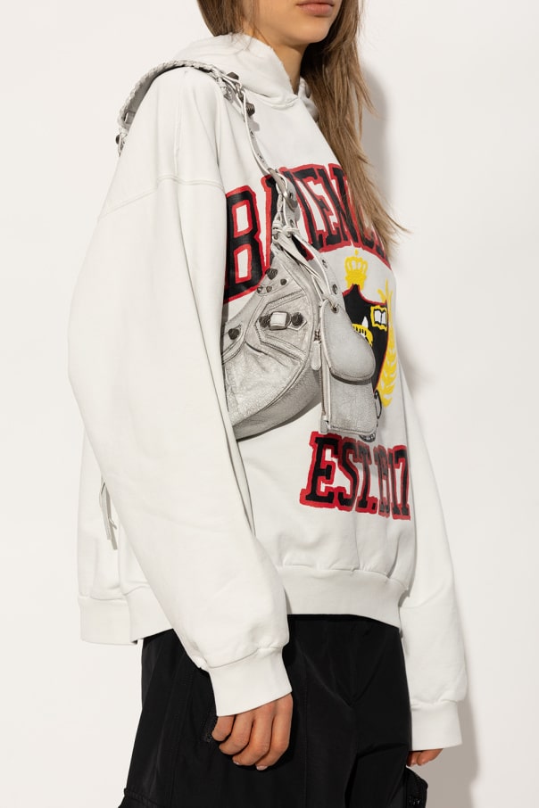 BALENCIAGA GREY ‘LE CAGOLE XS’ SHOULDER BAG