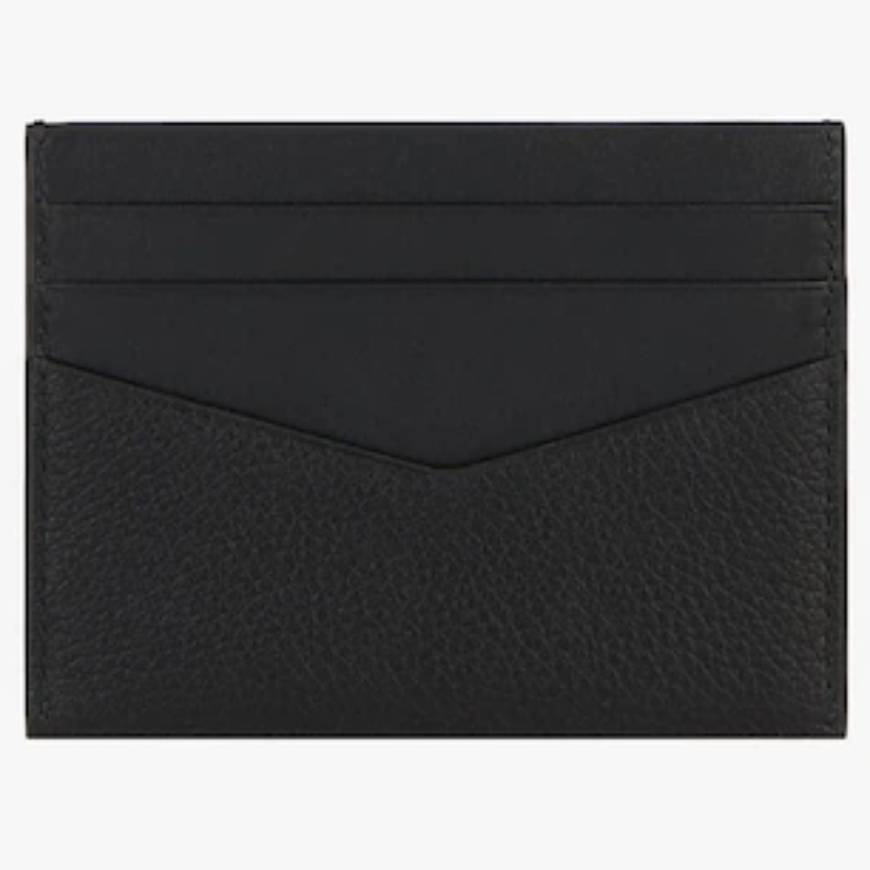 Card holder in grained leather