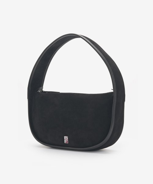 Women's Mech Suede Shoulder Bag - Black