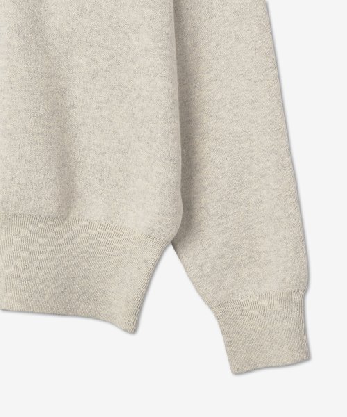 [First 3 Days Special] Women's Azura Zipper Cotton Knit - Light Gray