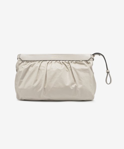 Women's Leather Pouch - Light Grey 