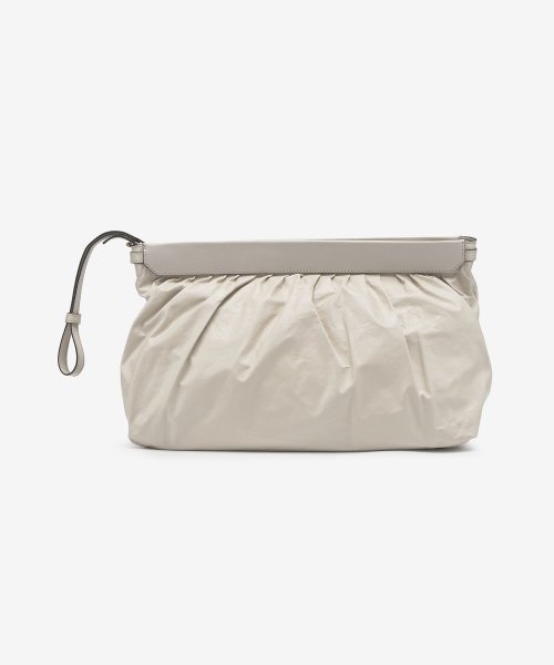 Women's Leather Pouch - Light Grey 