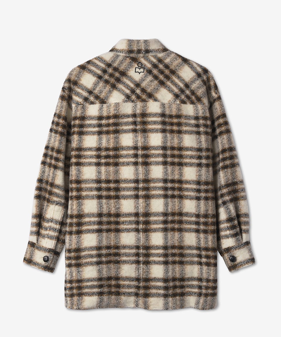 Women's Haveli Wool Check Jacket - Ecru