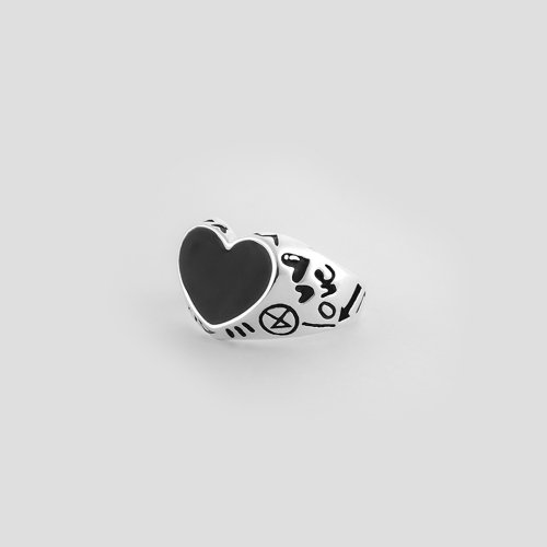  BLACK LOVE RNG SILVER 925 (DOODLE)