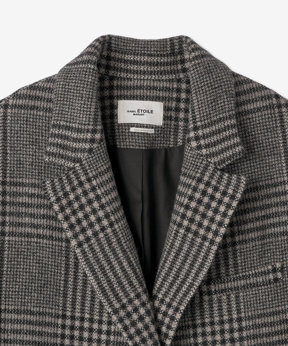 Women's Remiza Check Pattern Coat - Gray