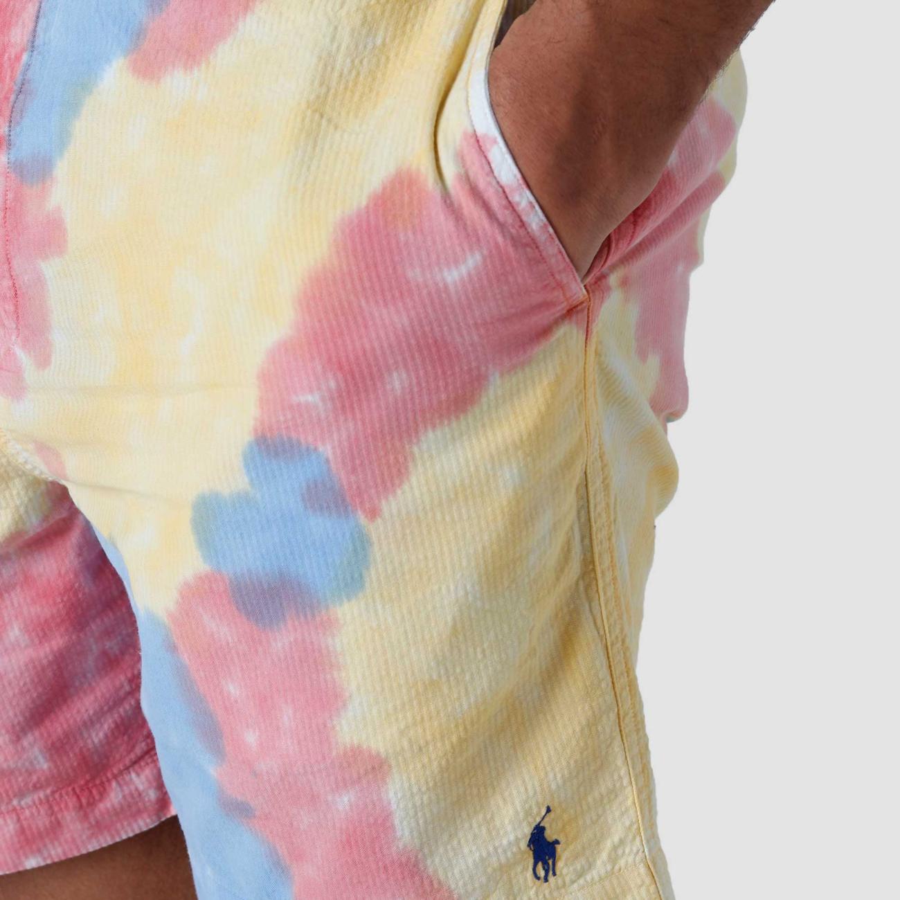 Tie-dye print drawstring shorts