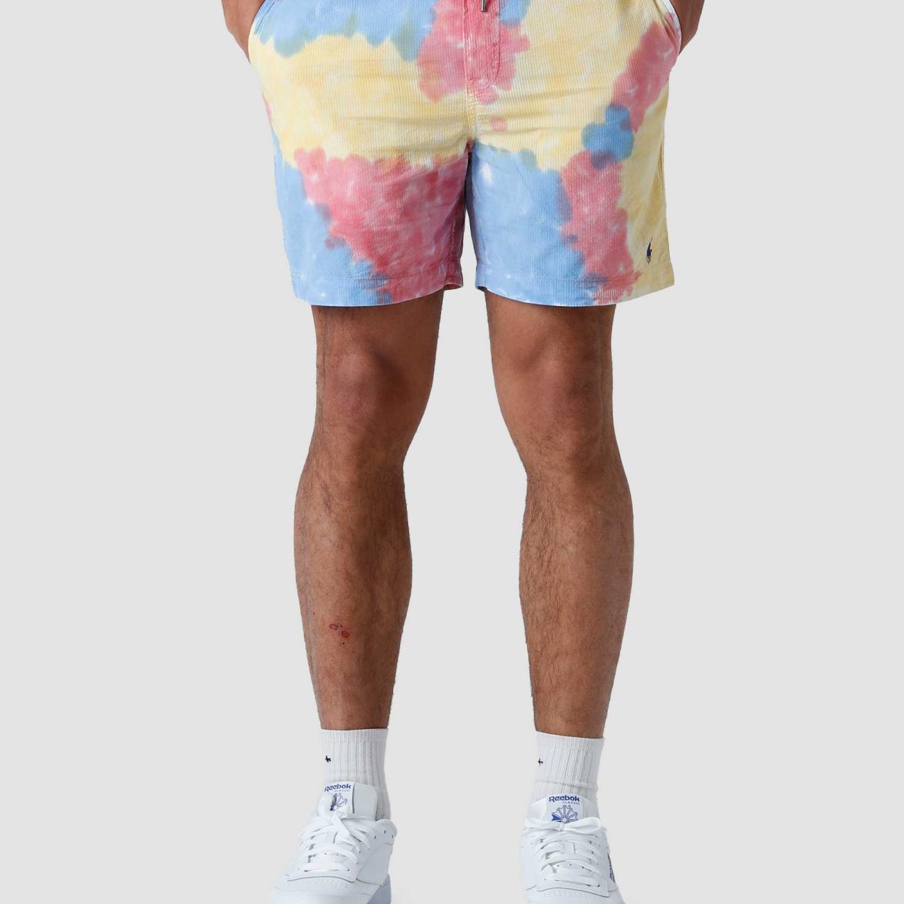 Tie-dye print drawstring shorts